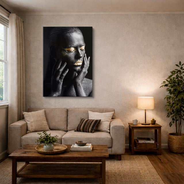 cuadro canvas expresión artística humana silencio de seda estilo contemporáneo