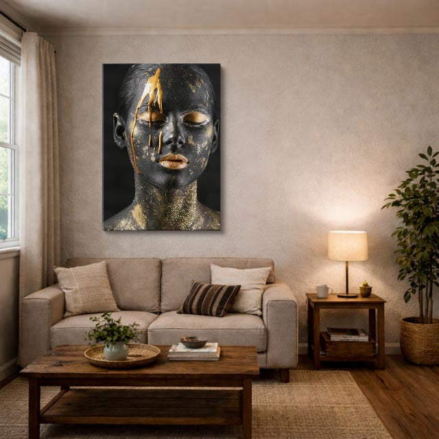 cuadro canvas expresión artística humana piel mineral estilo contemporáneo