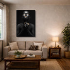 cuadro canvas expresión artística humana retrato oscuro estilo contemporáneo