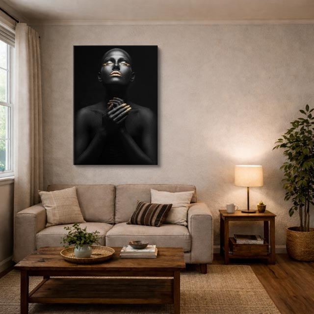 cuadro canvas expresión artística humana retrato oscuro estilo contemporáneo