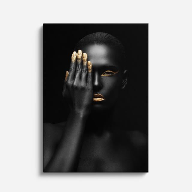 cuadro canvas expresión artística humana secreto dorado estilo contemporáneo