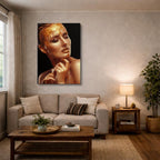 cuadro canvas expresión artística humana ambar vivo estilo contemporáneo