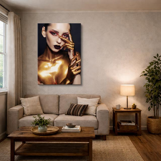 cuadro canvas expresión artística humana brillo carmesi estilo contemporáneo