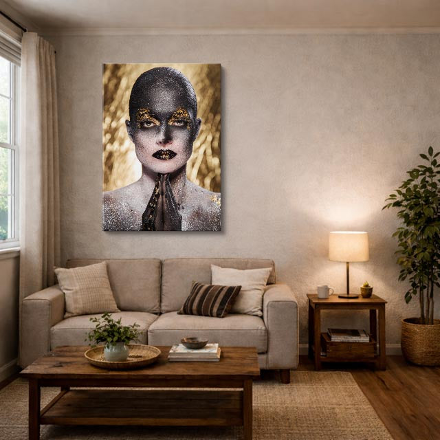 cuadro canvas expresión artística humana piedra noble estilo contemporáneo