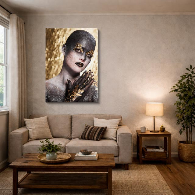 cuadro canvas expresión artística humana ritual de plata estilo contemporáneo