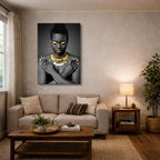 cuadro canvas expresión artística humana collar imperial estilo contemporáneo