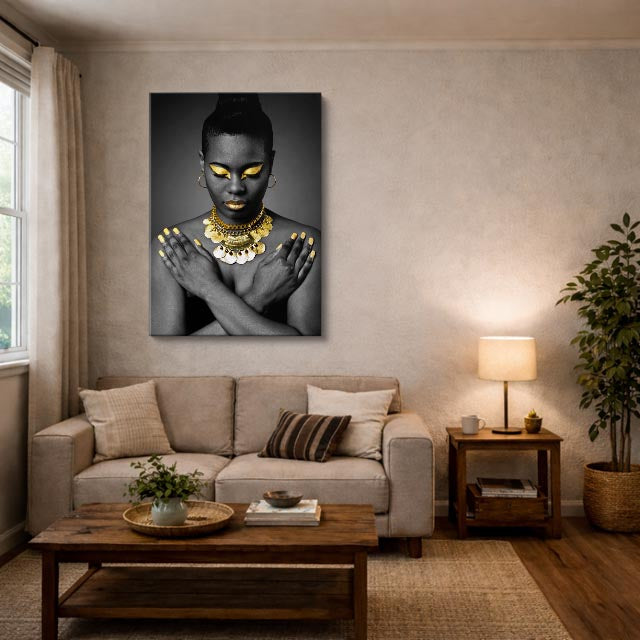 cuadro canvas expresión artística humana collar imperial estilo contemporáneo