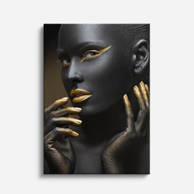 cuadro canvas expresión artística humana perfil de ebano estilo contemporáneo