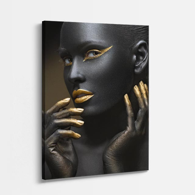 cuadro canvas expresión artística humana perfil de ebano estilo contemporáneo