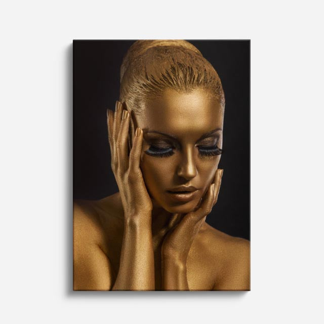 cuadro canvas expresión artística humana serenidad de oro estilo contemporáneo