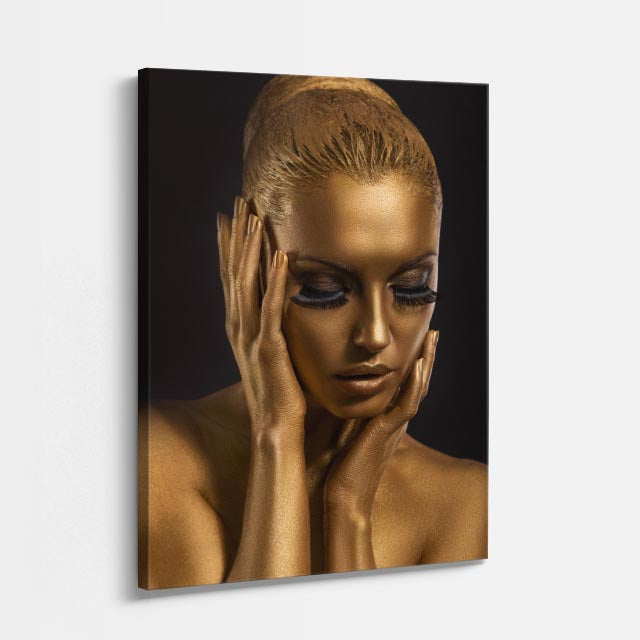 cuadro canvas expresión artística humana serenidad de oro estilo contemporáneo