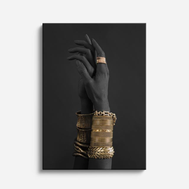 cuadro canvas expresión artística humana pulso dorado estilo contemporáneo