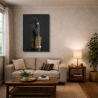 cuadro canvas expresión artística humana pulso dorado estilo contemporáneo