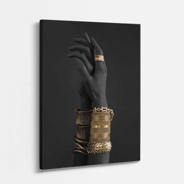 cuadro canvas expresión artística humana pulso dorado estilo contemporáneo