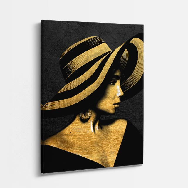 cuadro canvas expresión artística humana sombrero de sombra estilo contemporáneo
