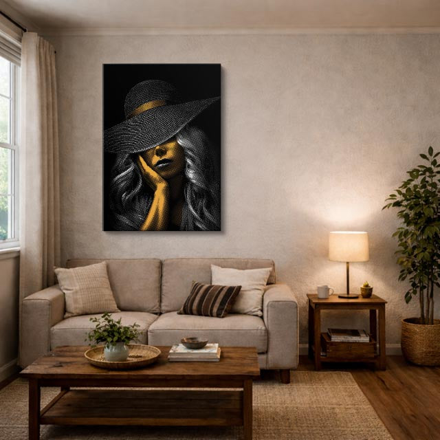 cuadro canvas expresión artística humana misterio de gala estilo contemporáneo