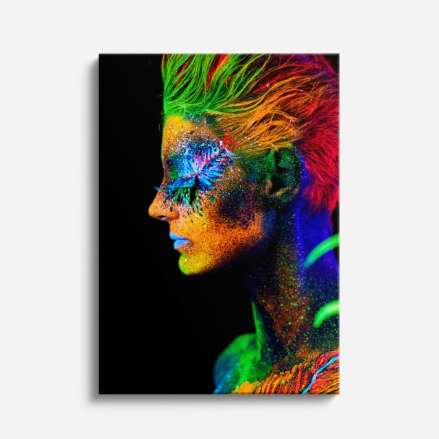 cuadro canvas expresión artística humana perfil prisma estilo contemporáneo