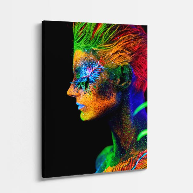 cuadro canvas expresión artística humana perfil prisma estilo contemporáneo