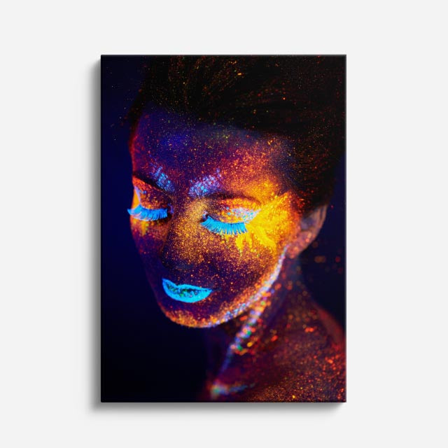 cuadro canvas expresión artística humana explosion neon estilo contemporáneo