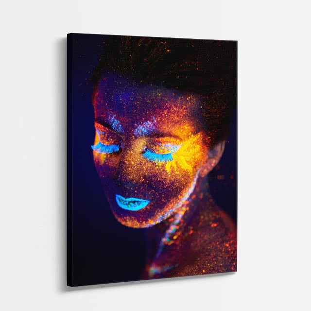 cuadro canvas expresión artística humana explosion neon estilo contemporáneo