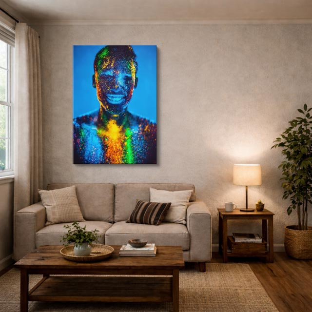 cuadro canvas expresión artística humana energia radiante estilo contemporáneo
