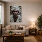 cuadro canvas expresión artística humana rostro ancestral estilo contemporáneo