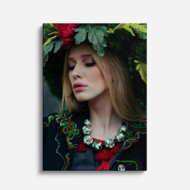 cuadro canvas expresión artística humana corona natural estilo contemporáneo