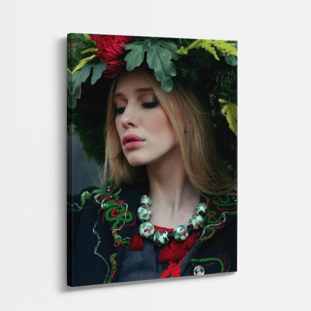 cuadro canvas expresión artística humana corona natural estilo contemporáneo