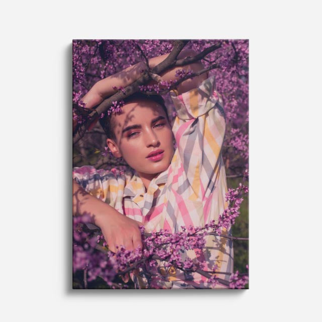 cuadro canvas expresión artística humana retrato floral estilo contemporáneo