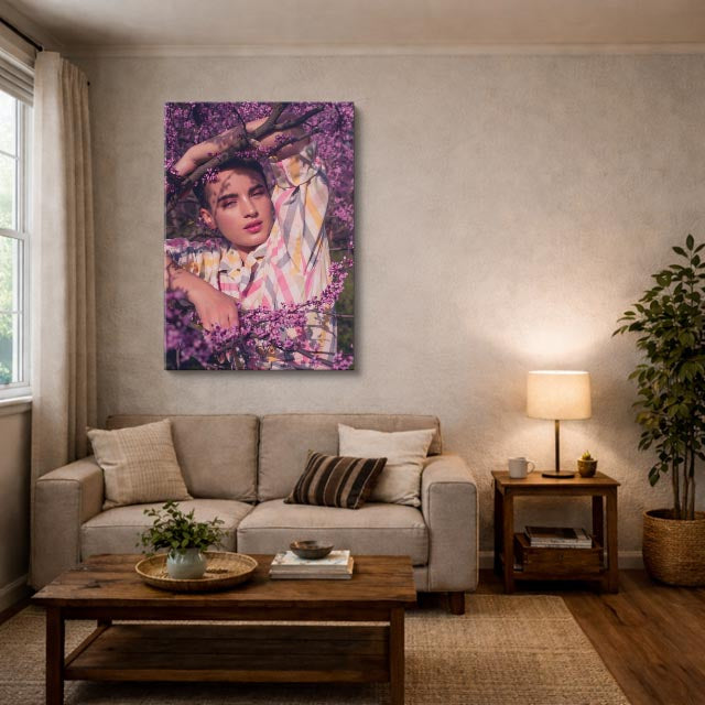cuadro canvas expresión artística humana retrato floral estilo contemporáneo