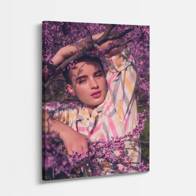 cuadro canvas expresión artística humana retrato floral estilo contemporáneo