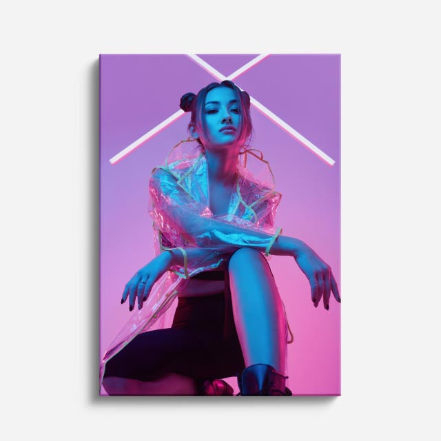 cuadro canvas expresión artística humana neon urbano estilo contemporáneo