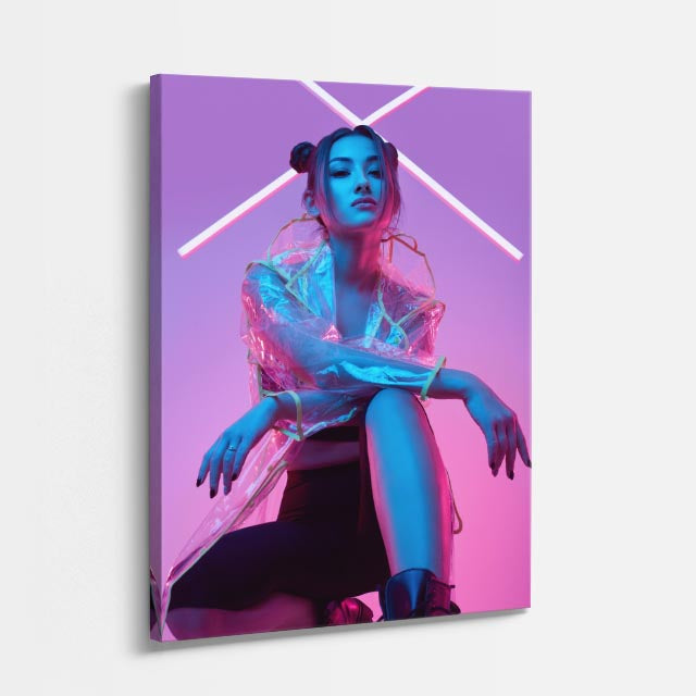 cuadro canvas expresión artística humana neon urbano estilo contemporáneo