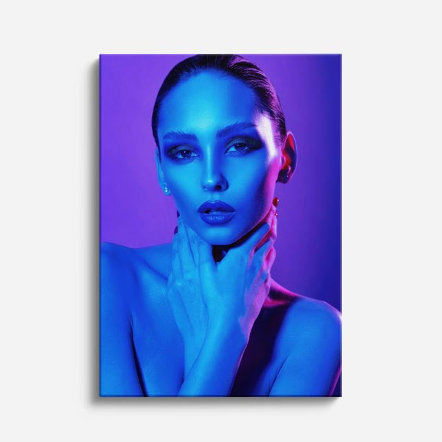 cuadro canvas expresión artística humana retrato azul estilo contemporáneo