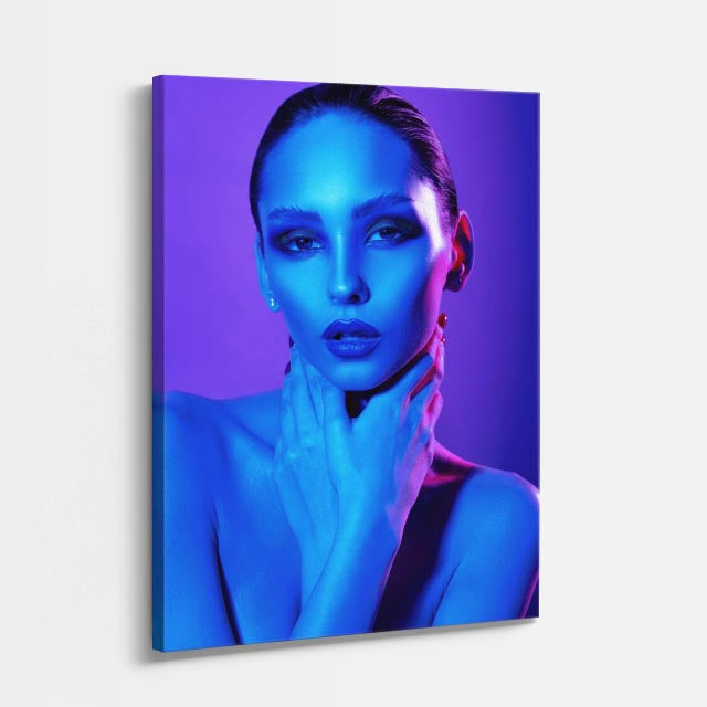 cuadro canvas expresión artística humana retrato azul estilo contemporáneo