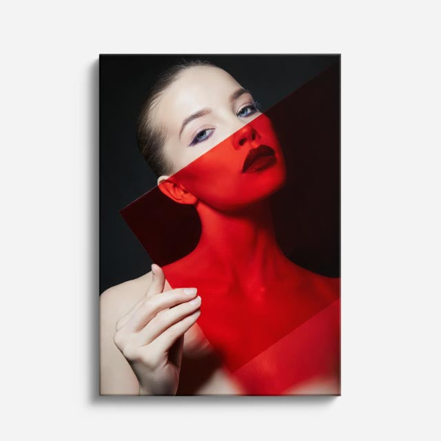 cuadro canvas expresión artística humana rojo intenso estilo contemporáneo