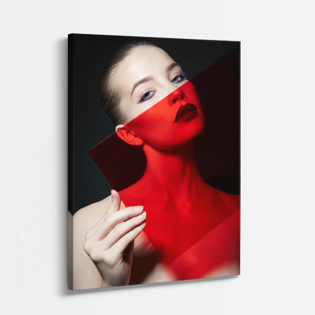 cuadro canvas expresión artística humana rojo intenso estilo contemporáneo