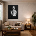 cuadro canvas expresión artística humana blanco y negro estilo contemporáneo