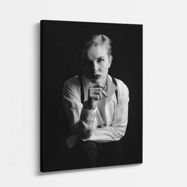 cuadro canvas expresión artística humana blanco y negro estilo contemporáneo