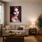 cuadro canvas expresión artística humana calavera artistica estilo contemporáneo