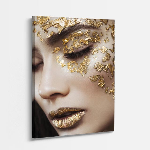 cuadro canvas expresión artística humana textura dorada estilo contemporáneo