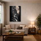 cuadro canvas expresión artística humana contraste dorado estilo contemporáneo