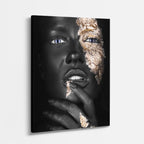 cuadro canvas expresión artística humana contraste dorado estilo contemporáneo