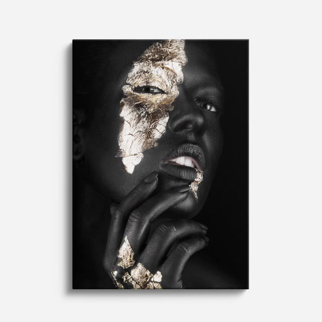cuadro canvas expresión artística humana reflejo metalico estilo contemporáneo