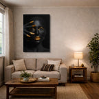 cuadro canvas expresión artística humana rostro enmascarado estilo contemporáneo