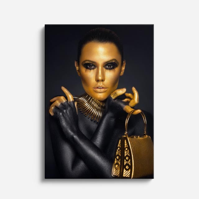 cuadro canvas expresión artística humana moda dorada estilo contemporáneo