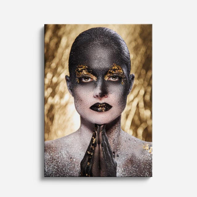 cuadro canvas expresión artística humana elegancia plateada estilo contemporáneo