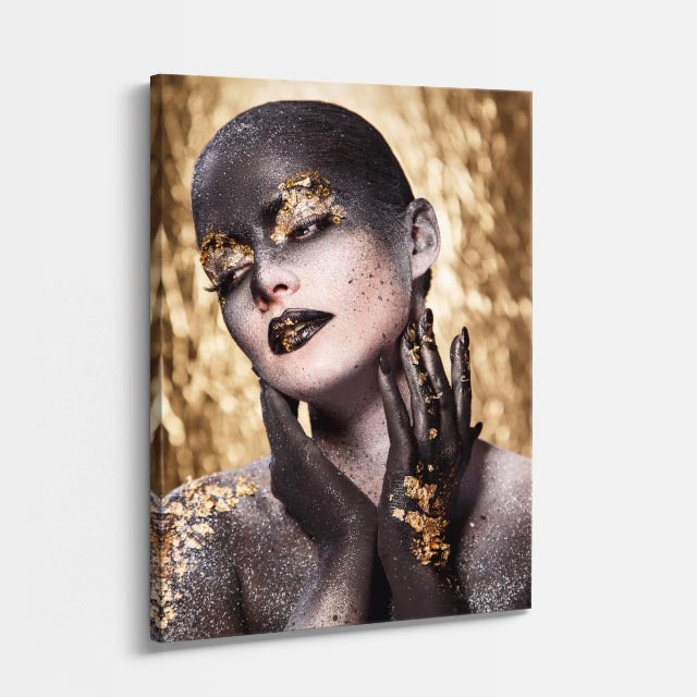 cuadro canvas expresión artística humana retrato plateado estilo contemporáneo