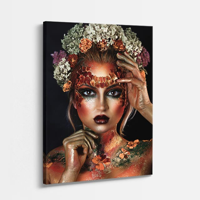 cuadro canvas expresión artística humana corona carmesi estilo contemporáneo
