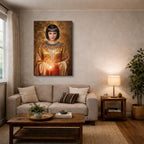 cuadro canvas expresión artística humana reina solar estilo contemporáneo